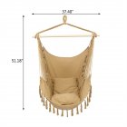 [US Direct] 1.5 x 1.2m Tassel Hanging Chair With Pillow Hammock Chair Hanging Swing For Indoor Outdoor Backyard Camping brown