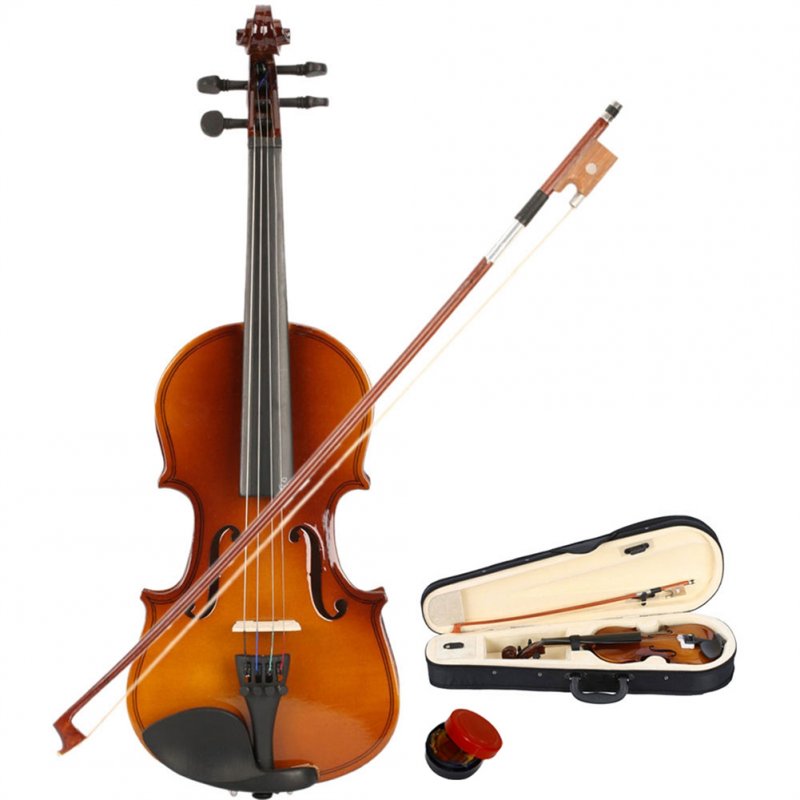 US 1/8 Acoustic Violin with Box Bow Rosin Natural Violin Musical Instruments