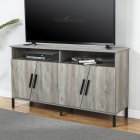 [US Direct] 1 Particleboard, iron TV cabinet with diagonal door