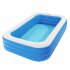  US Direct  1 Set 120 72 22in Inflatable  Swimming  Pool Wall Thickness 0 4mm Pvc 3 Layers Cuboid Pool Blue