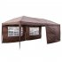  US Direct  1 Set 210d Silver Oxford Cloth Steel Lt 3x6m 4 Sides Dark Coffee Color 2 Windows Right angle Foldable  Shed dark brown