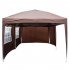  US Direct  1 Set 210d Silver Oxford Cloth Steel Lt 3x6m 4 Sides Dark Coffee Color 2 Windows Right angle Foldable  Shed dark brown