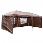 [US Direct] 1 Set 210d Silver Oxford Cloth Steel Lt-3x6m 4 Sides Dark Coffee Color 2 Windows Right-angle Foldable  Shed dark brown