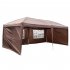  US Direct  1 Set 210d Silver Oxford Cloth Steel Lt 3x6m 4 Sides Dark Coffee Color 2 Windows Right angle Foldable  Shed dark brown