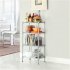 US Direct  1 Set Carbon Steel abs Carbon Steel Rectangular 4 layer Storage  Shelves Xm 207s Silver gray