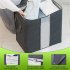  US Direct  1 Set Foldable  Clothing  Storage  Bag Reinforced Handle Clear Window Sturdy Zipper Organizers Grey Horizontal