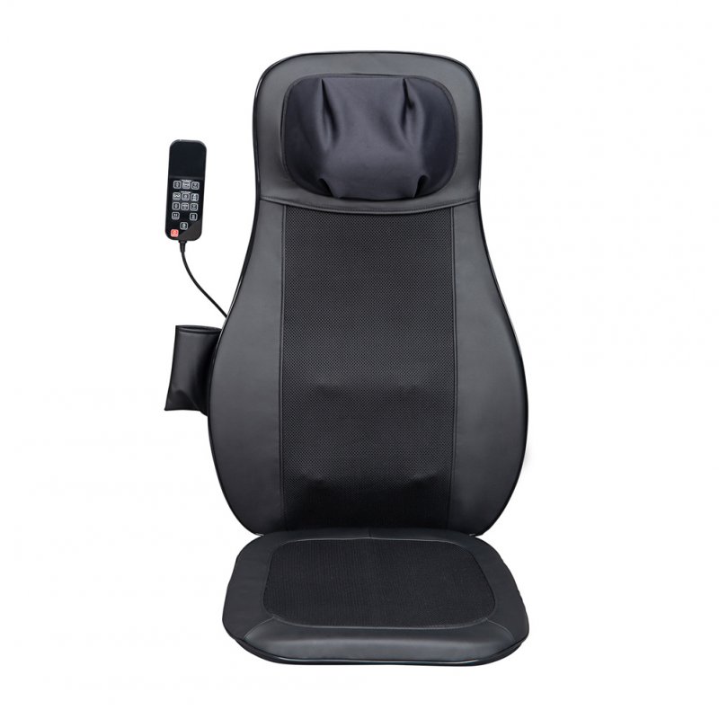 US 1 Set Massage  Pad Pu Leather Us Plug 110v Vibration Heating Kneading Function Mode Massage Chair Pad Black