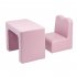  US Direct  1 Set N101 Single 2 in 1 Pu 49 32 39cm Rectangular Pink Modern Sofa For Over 1 Year Old Kids Pink
