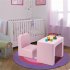  US Direct  1 Set N101 Single 2 in 1 Pu 49 32 39cm Rectangular Pink Modern Sofa For Over 1 Year Old Kids Pink