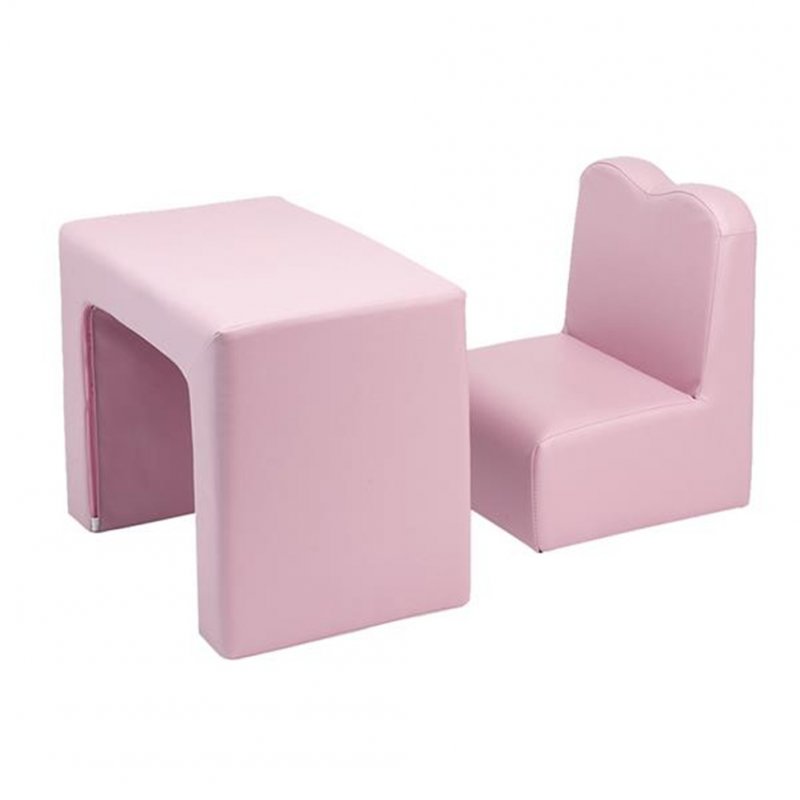 US 1 Set N101 Single 2-in-1 Pu 49*32*39cm Rectangular Pink Modern Sofa For Over 1 Year Old Kids Pink