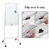  US Direct  1 Set Of 120x60cm Vertical Movable Double sided  Whiteboard With Stand For Office Classroom Home White