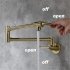  US Direct  1 Set Of Brass Wall mounted Faucet Double Joint Swing Arms Solid Brass Folding Faucet Brushed gold