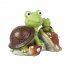  US Direct  1 Set Of Garden  Figurines Cute Frog Face Turtle Statue For Terrace Lawn Garden Decoration Green brown