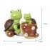  US Direct  1 Set Of Garden  Figurines Cute Frog Face Turtle Statue For Terrace Lawn Garden Decoration Green brown