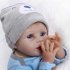  US Direct  1 Set Of Soft Simulation Silicone Vinyl 22 Inch Baby  Doll Lifelike Boy Toy With Cloth Costume blue