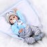 US Direct  1 Set Of Soft Simulation Silicone Vinyl 22 Inch Baby  Doll Lifelike Boy Toy With Cloth Costume blue