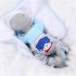  US Direct  1 Set Of Soft Simulation Silicone Vinyl 22 Inch Baby  Doll Lifelike Boy Toy With Cloth Costume blue