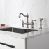  US Direct  1 Set Of Stainless Steel Kitchen  Bridge  Faucet Sink Faucets Spot Resist In Spout Reach Natural color