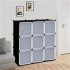  US Direct  1 Set Of Storage Organizer Diy 9 cube Storage Shelving With Doors For Bedroom Living Room White door black body