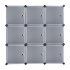  US Direct  1 Set Of Storage Organizer Diy 9 cube Storage Shelving With Doors For Bedroom Living Room White door black body