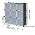  US Direct  1 Set Of Storage Organizer Diy 9 cube Storage Shelving With Doors For Bedroom Living Room White door black body