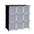  US Direct  1 Set Of Storage Organizer Diy 9 cube Storage Shelving With Doors For Bedroom Living Room White door black body