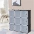  US Direct  1 Set Of Storage Organizer Diy 9 cube Storage Shelving With Doors For Bedroom Living Room White door black body