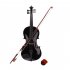  US Direct  1 Set Pine 4 4 Black Solid Wood Acoustic  Violin Case Bow Rosin black