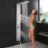  US Direct  1 Set Stainless Steel 1 5m Shower  Screen Five Water Outlet Modes 24 Water Jet Holes Silver