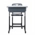  US Direct  1 Set Student  Desk  Chair  Set  A Density Board Plastic Black Paint White Surface Ergonomic Children Sturdy Table 60x45x 67 5 76 cm  Gray black