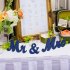  US Direct  1 Set Wooden Mr  And  Mrs  Letter  Ornament Wedding Props Large Photography Props Sea blue