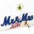  US Direct  1 Set Wooden Mr  And  Mrs  Letter  Ornament Wedding Props Large Photography Props Sea blue