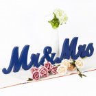 US WHIZMAX 1 Set Wooden Mr And Mrs Letter Ornament Wedding Props Sea Blue