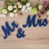  US Direct  1 Set Wooden Mr  And  Mrs  Letter  Ornament Wedding Props Large Photography Props Sea blue
