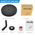  US Direct  1 set ABS SS Shower Arm 6  Single Function Silicone Shower Overhead Spray Set A99100