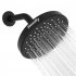 US Direct  1 set ABS SS Shower Arm 6  Single Function Silicone Shower Overhead Spray Set A99100