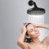  US Direct  1 set ABS SS Shower Arm 6  Single Function Silicone Shower Overhead Spray Set A99100