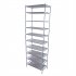  US Direct  10 Tiers Shoe Rack Simple Assembly Non woven Fabric 30 Pairs Shoes Capacity For Family Dormitory Office grey