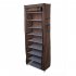 US Direct  10 Tiers Shoe  Rack With Dustproof Cover Closet Shoe Storage Cabinet Organizer Brown