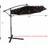  US Direct  10 ft Outdoor Patio Umbrella Solar Powered LED Lighted Sun Shade Market Waterproof 8 Ribs Umbrella with Crank and Cross Base for Garden Deck Backyar
