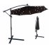  US Direct  10 ft Outdoor Patio Umbrella Solar Powered LED Lighted Sun Shade Market Waterproof 8 Ribs Umbrella with Crank and Cross Base for Garden Deck Backyar