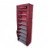  US Direct  10 layer 9 Lattices Non woven Fabric Shoe  Rack Room saving Shoe Cabinet Red wine