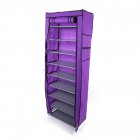 [US Direct] 10-layer Non-woven Shoe Rack Closet Shoe Storage Cabinet Organizer With 9 Compartments purple