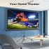  US Direct  100 inch Manual Projector Screen Hd Retractable Widescreen For Movie Home Theater Cinema Office Video Game White