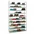  US Direct  100cm 10 Layer Shoe  Rack Household Portable Ultra Large Capacity Shoe Mount Gray
