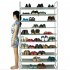 US Direct  100cm 10 Layer Shoe  Rack Household Portable Ultra Large Capacity Shoe Mount Gray