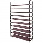 US 100cm 10 Tiers Shoe Rack Shoe Shelf Storage Organizer Coffee