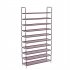  US Direct  100cm 10 Tiers Shoe Rack Super Wide Extra Large Simple Assembly Shoe Shelf Storage Organizer With Handle coffee