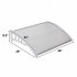  US Direct  100x80 Household Door Window Rain Cover Eaves  Canopy Mini Shelter Transparent plate White bracket