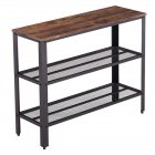  US Direct  101 5 X 35 X 80 Cm Three layer Console  Table With 2 layer Iron Mesh  Cross Porch Table  Rotten wood